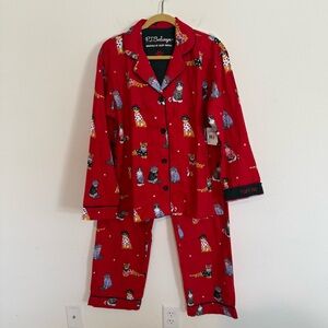 NWT Pj Salvaje Pajamas Long Sleeve Pants Medium Cool Cats Red Flannel